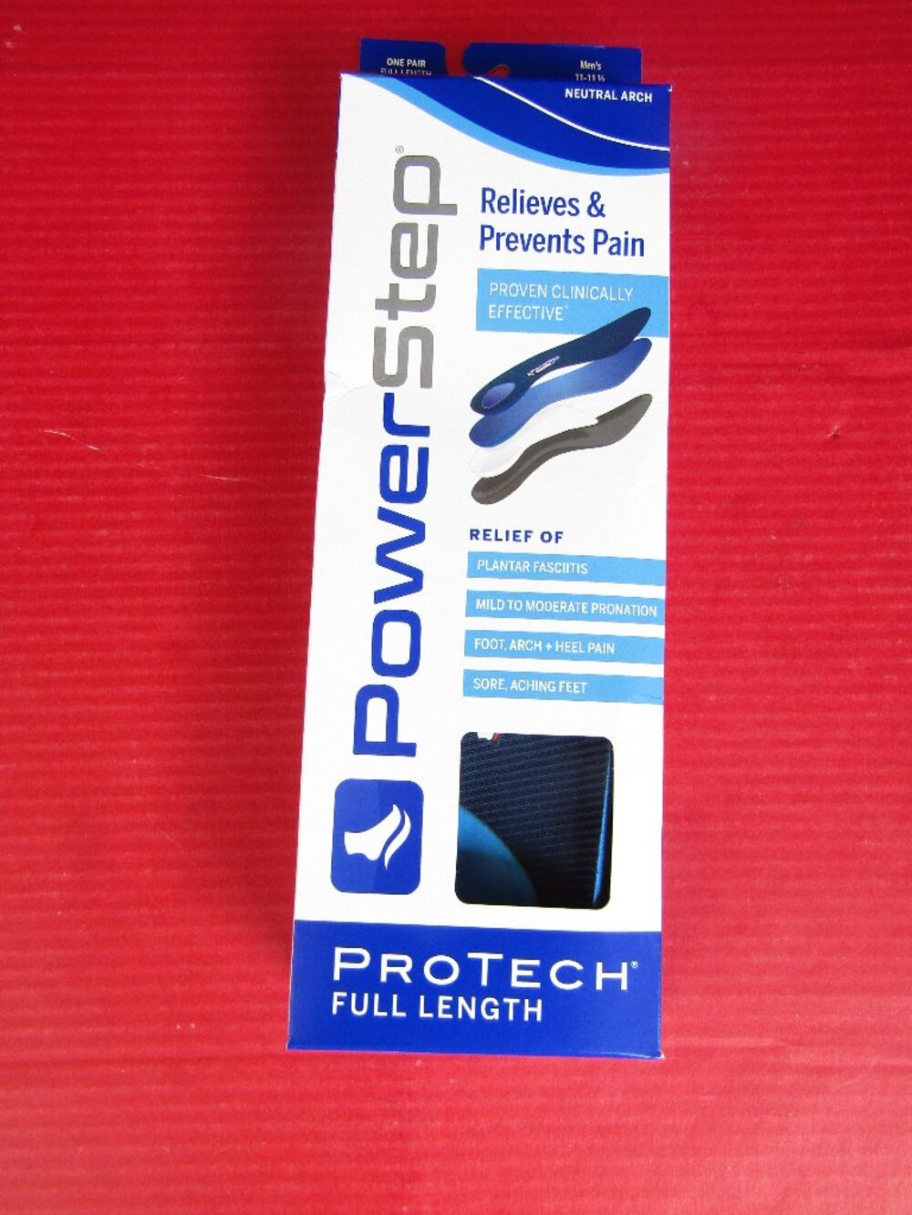 POWER-STEP PRO-TECH FULL LENGTH SIZE 11-11 1/2 MEN'S H BLUE & BLACK (((NEW)))